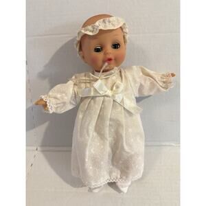 Cititoy 1990’s Girl Baby Doll Plastic White With Headband Outfit 12” Vintage